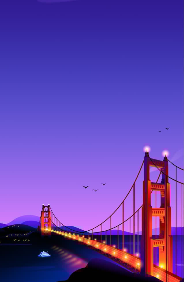 Golden Gate Bridge at night