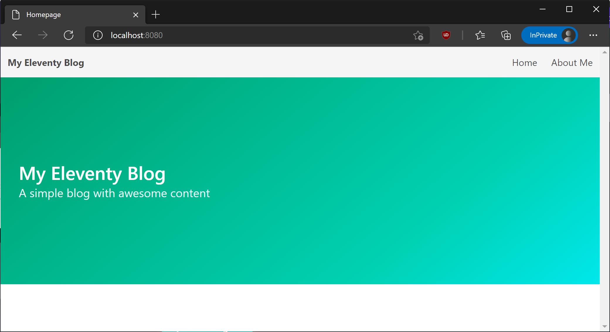 Styled homepage