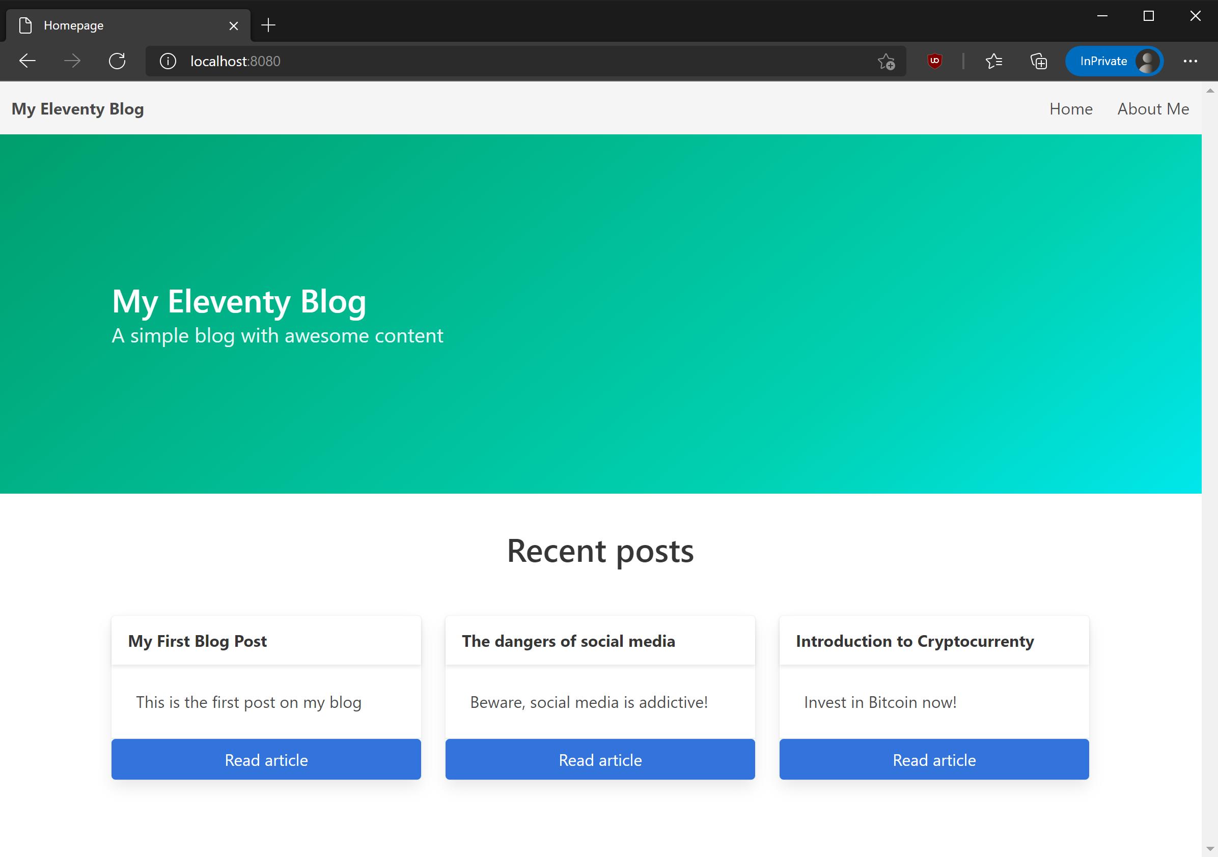 Eleventy recent posts output