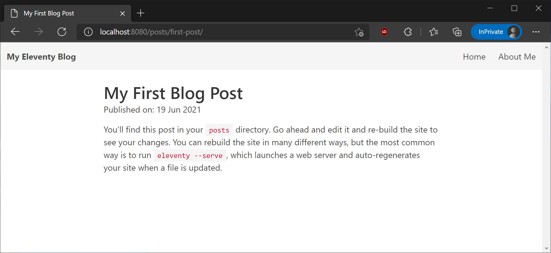 Screenshot showing nicely formatted date