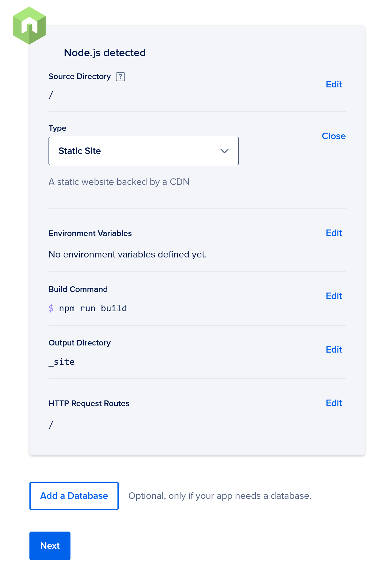 Configure application