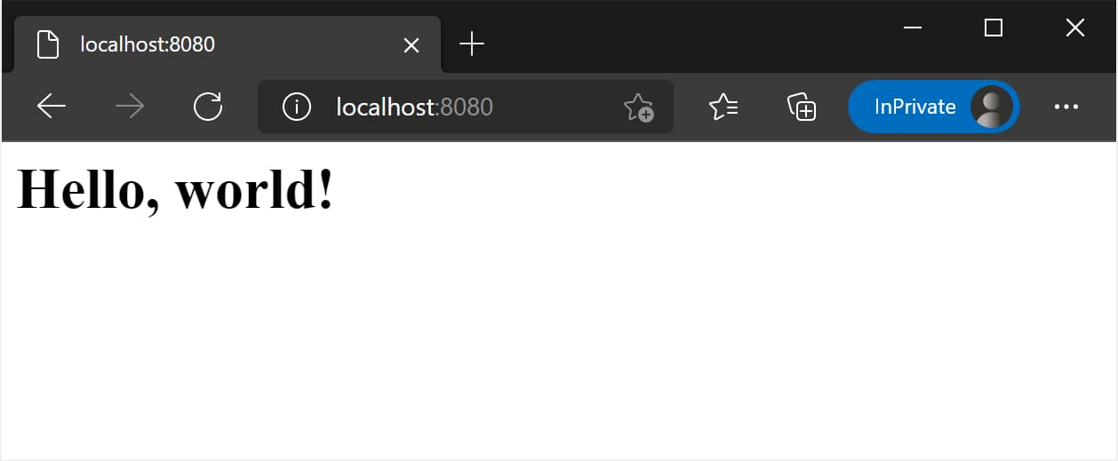 Eleventy hello world in Microsoft Edge