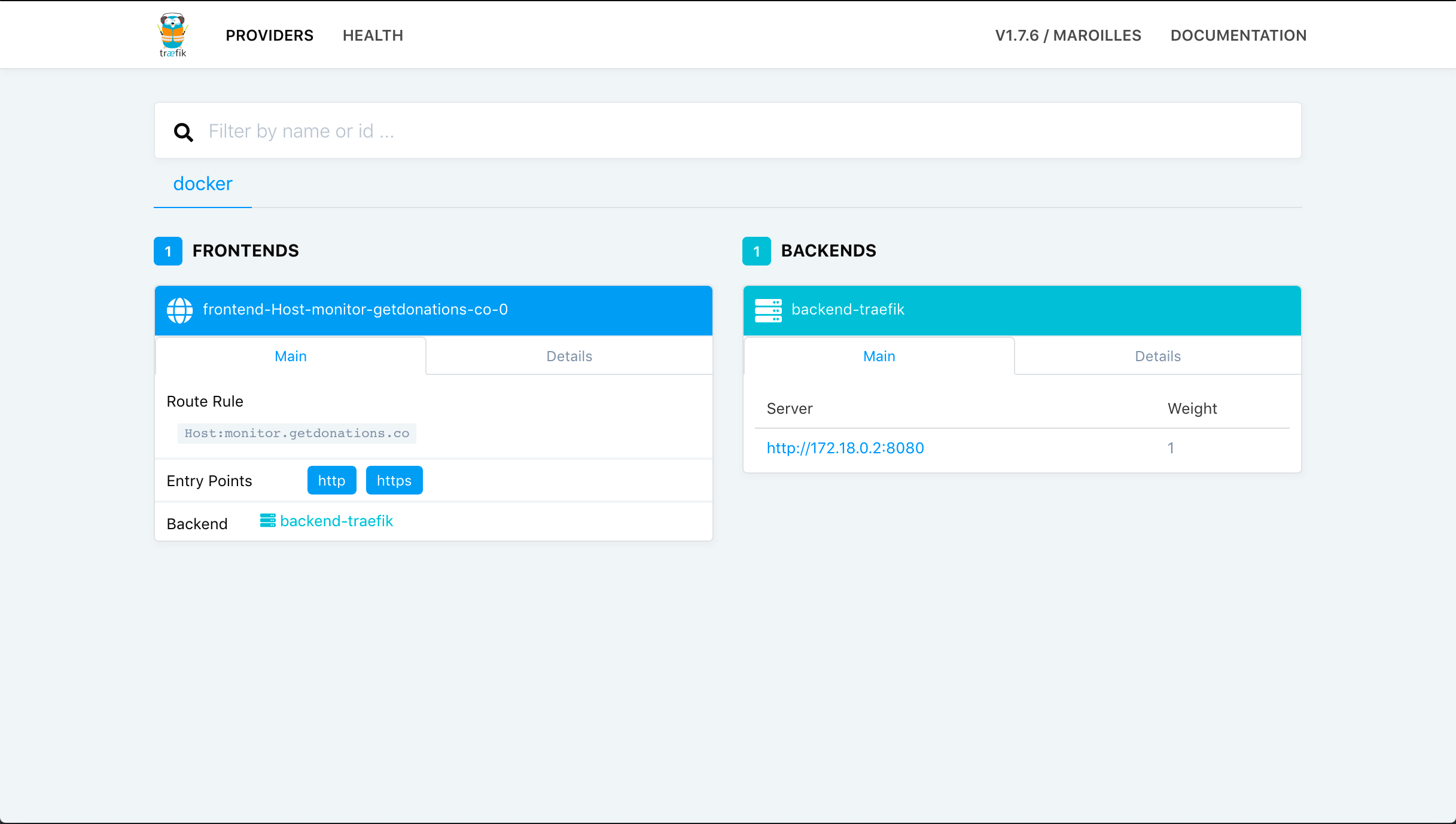 Empty Traefik dashboard