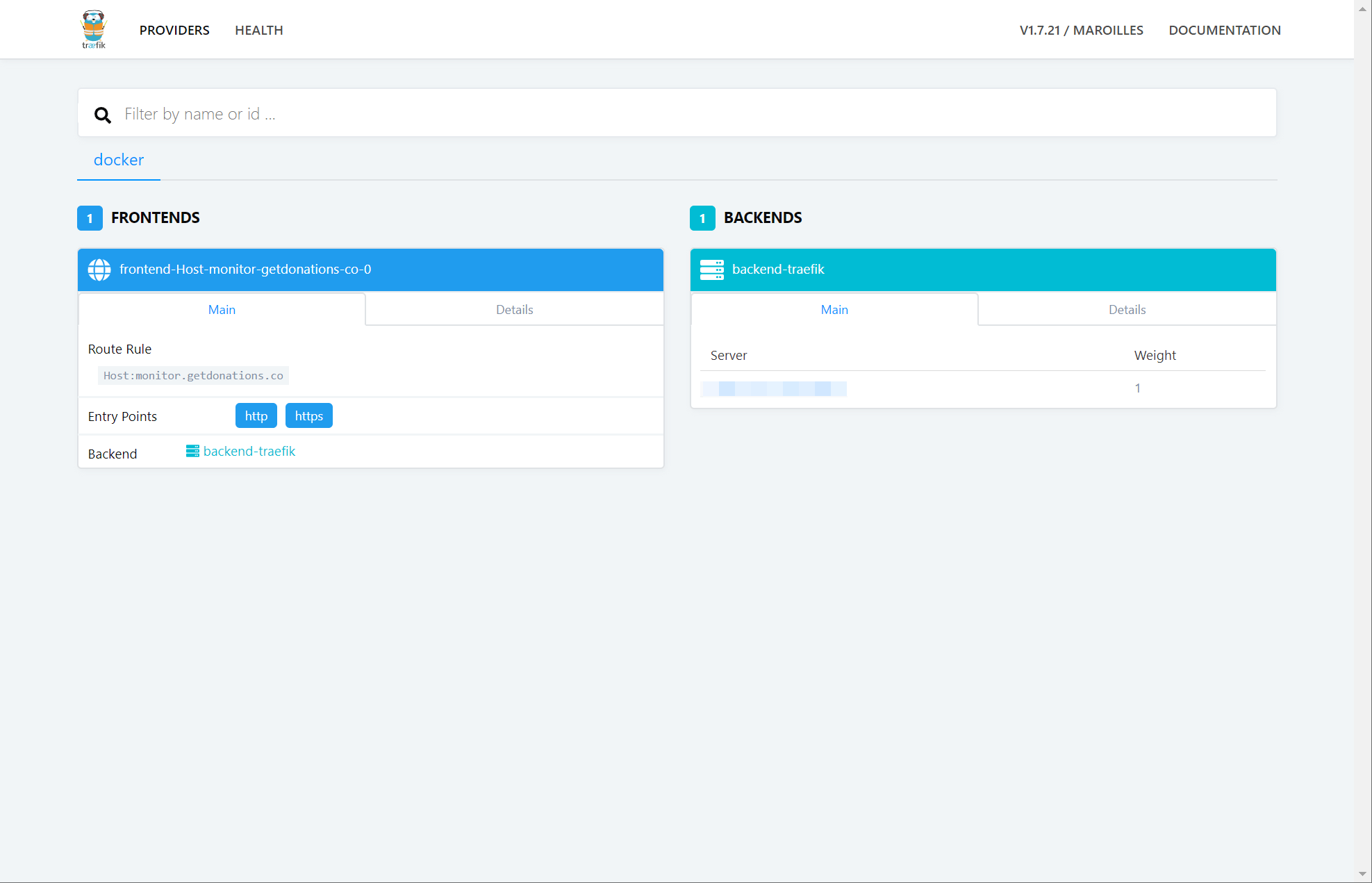Empty Traefik dashboard