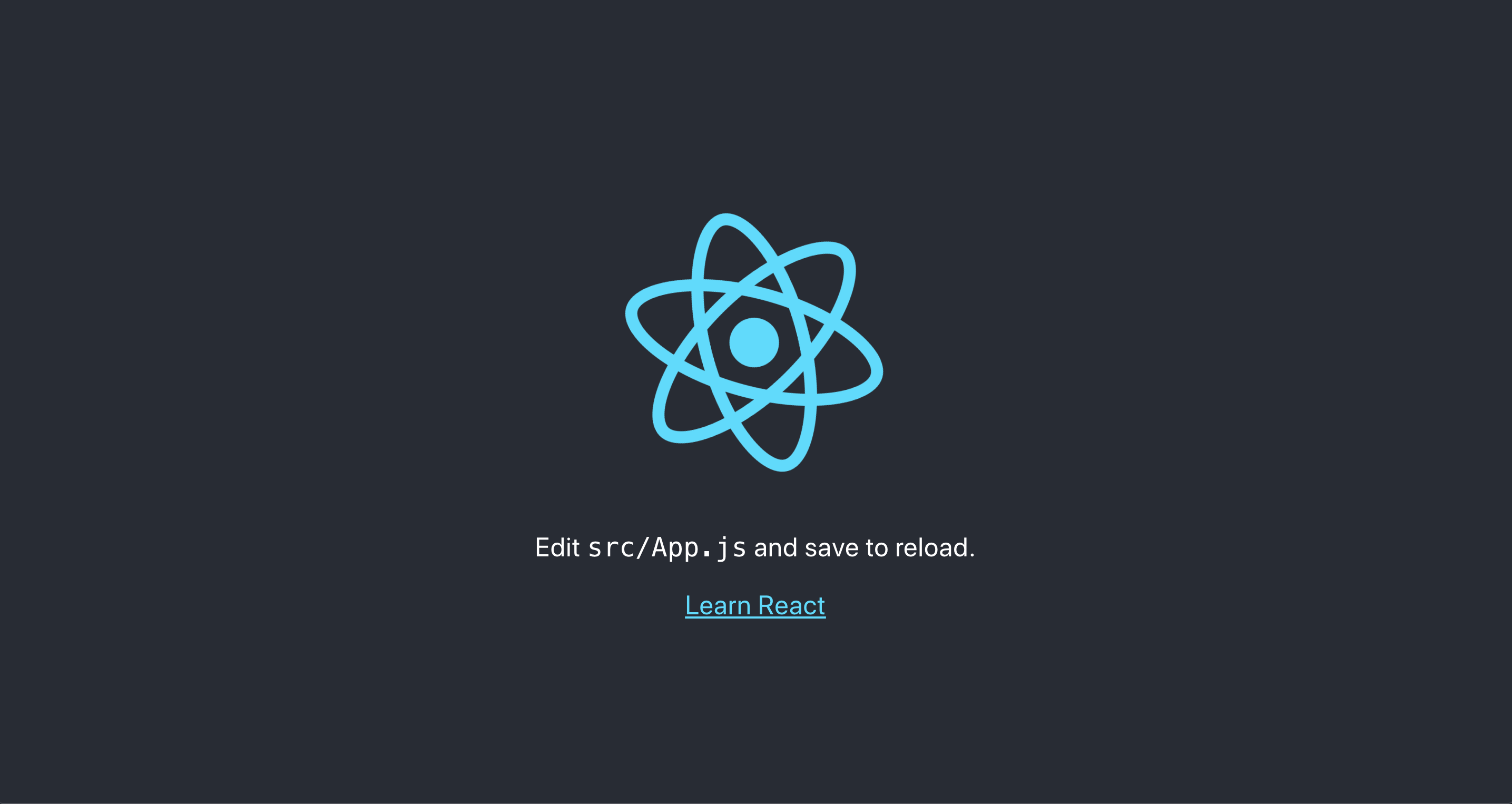 React project template running locally