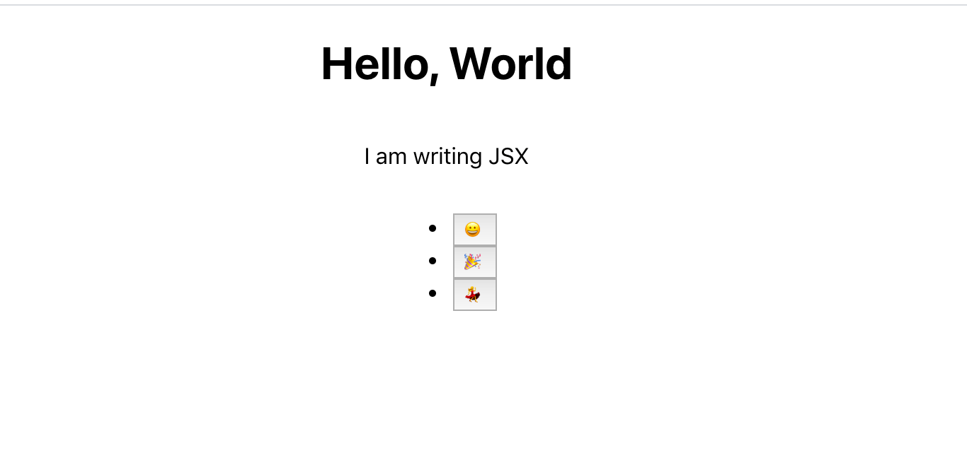Browser mit Emojis im Stil einer Liste