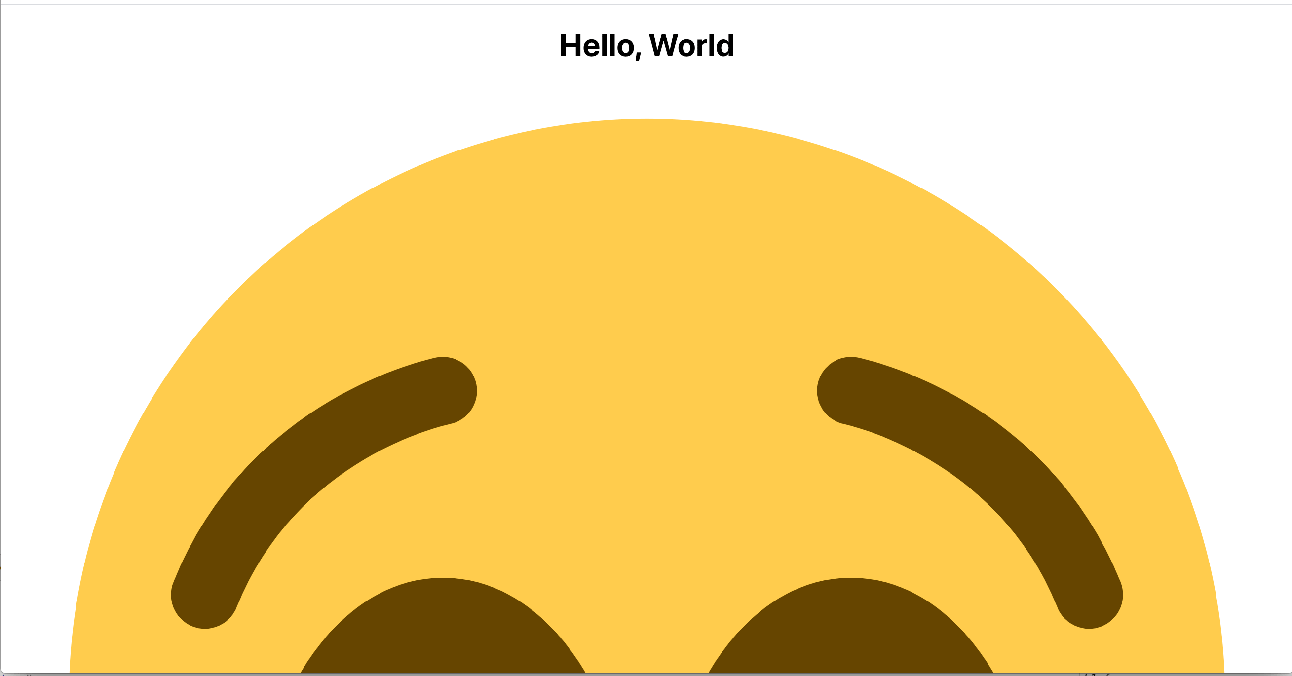 Browser window with large emoji image