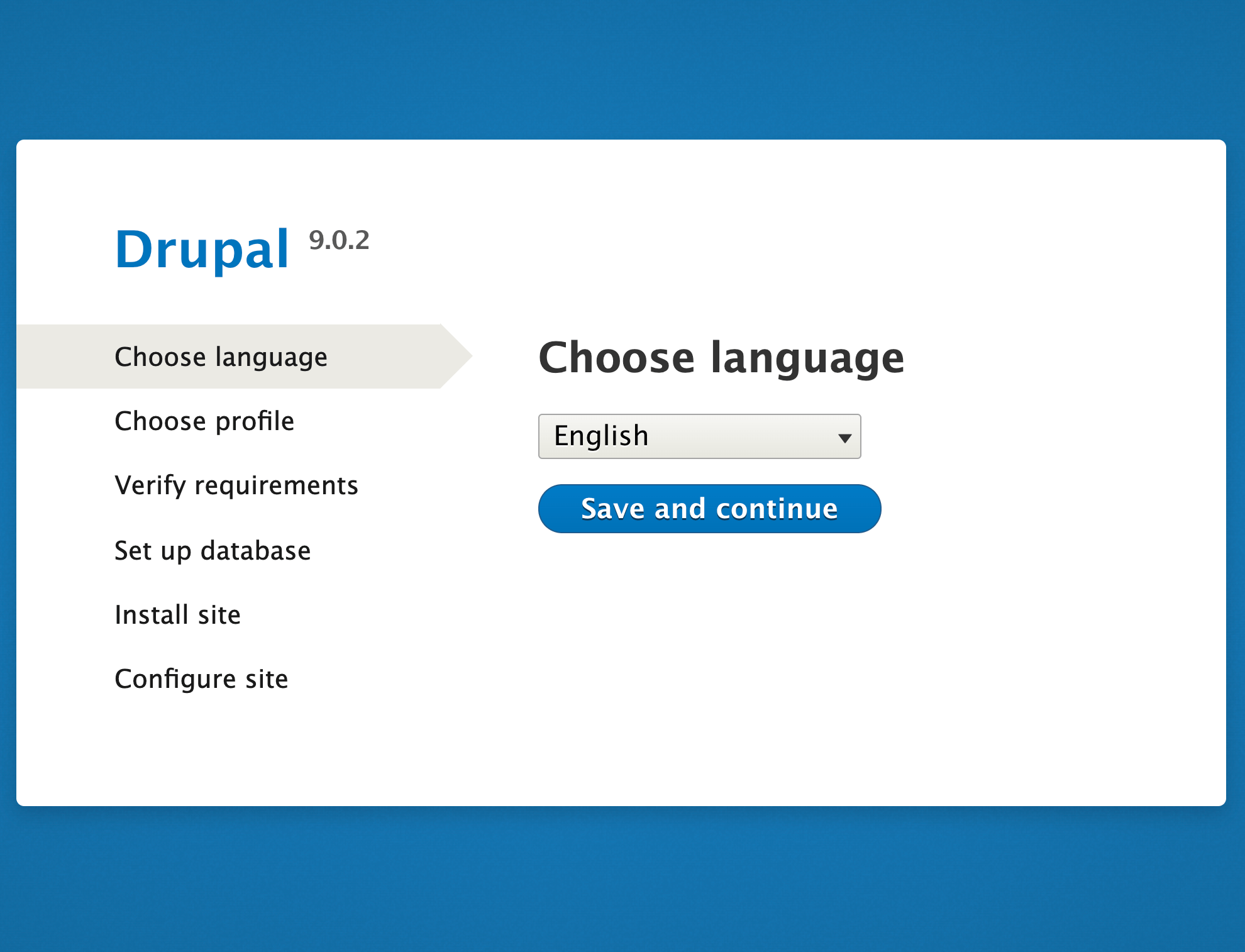 Drupal 9 installer from browser