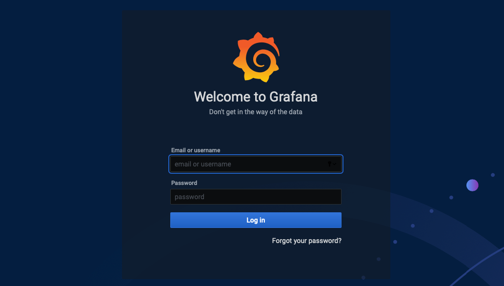 Вход в Grafana