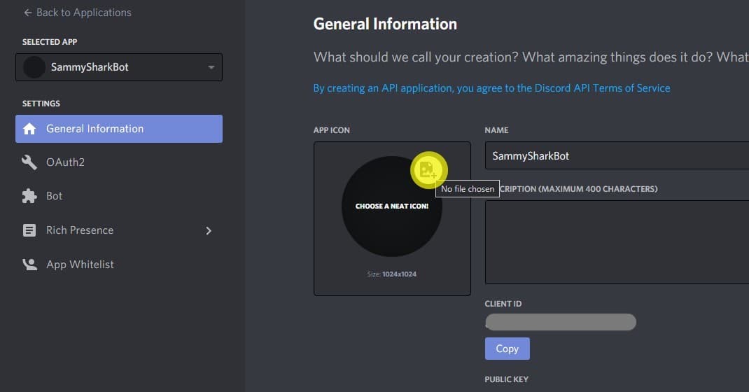 Add an optional icon for your bot