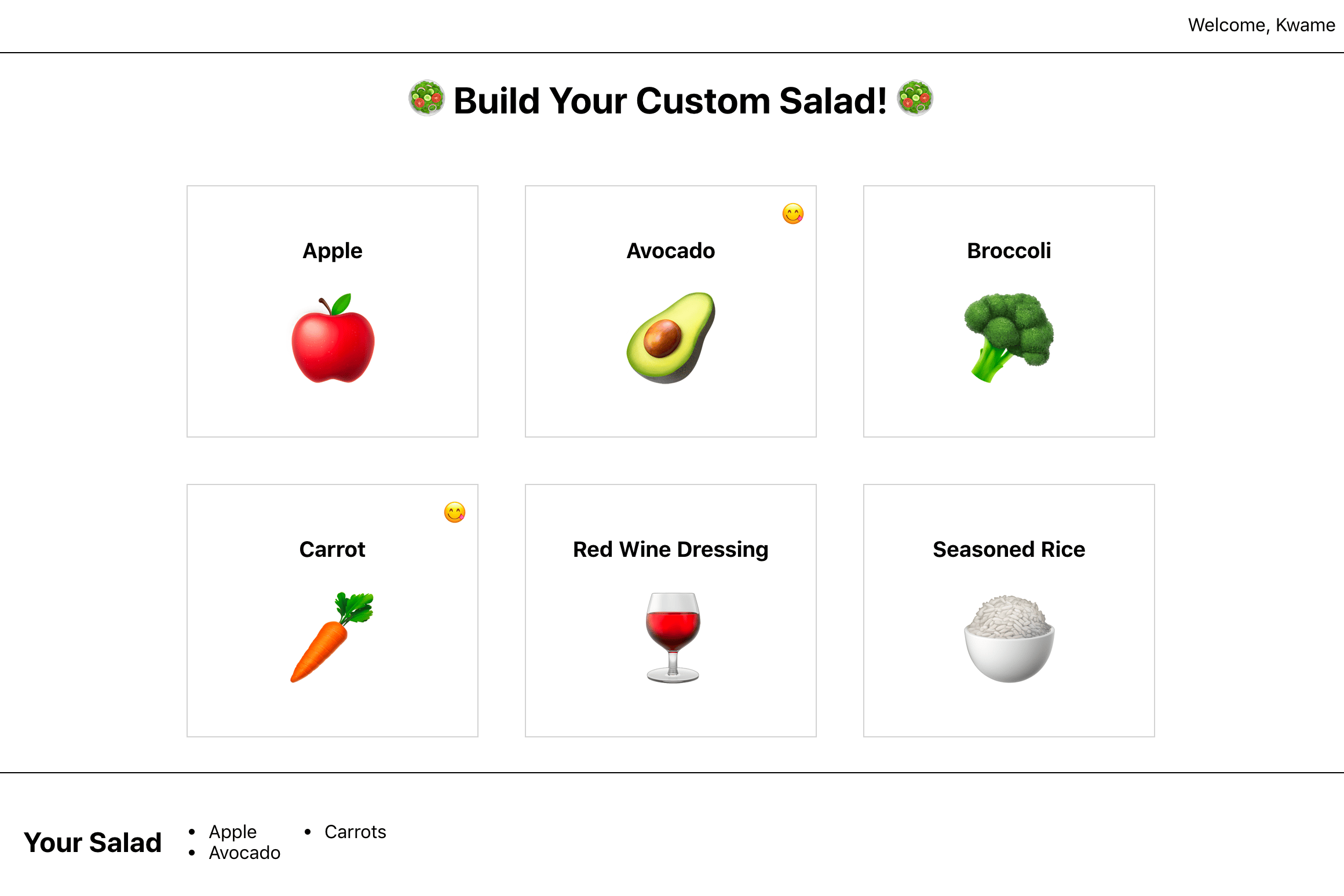Salad Builder Site