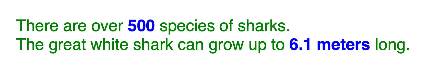 The text in both sentences on the about page are now rendered green and in a sans serif font, except for the text in both <strong> tags, which remains blue and bold.