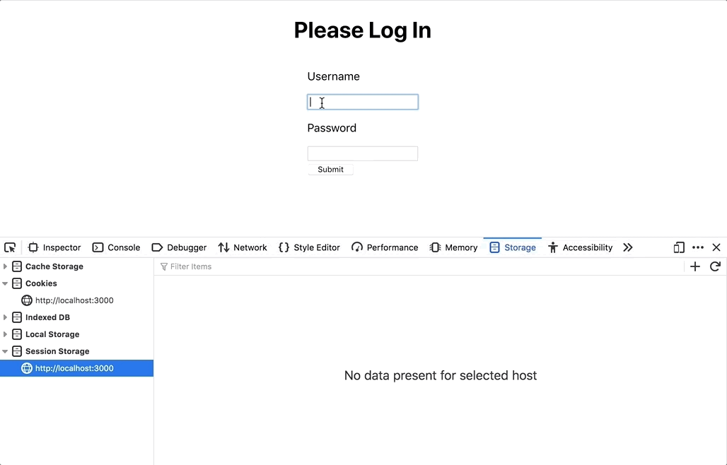 Token stored still not logged in