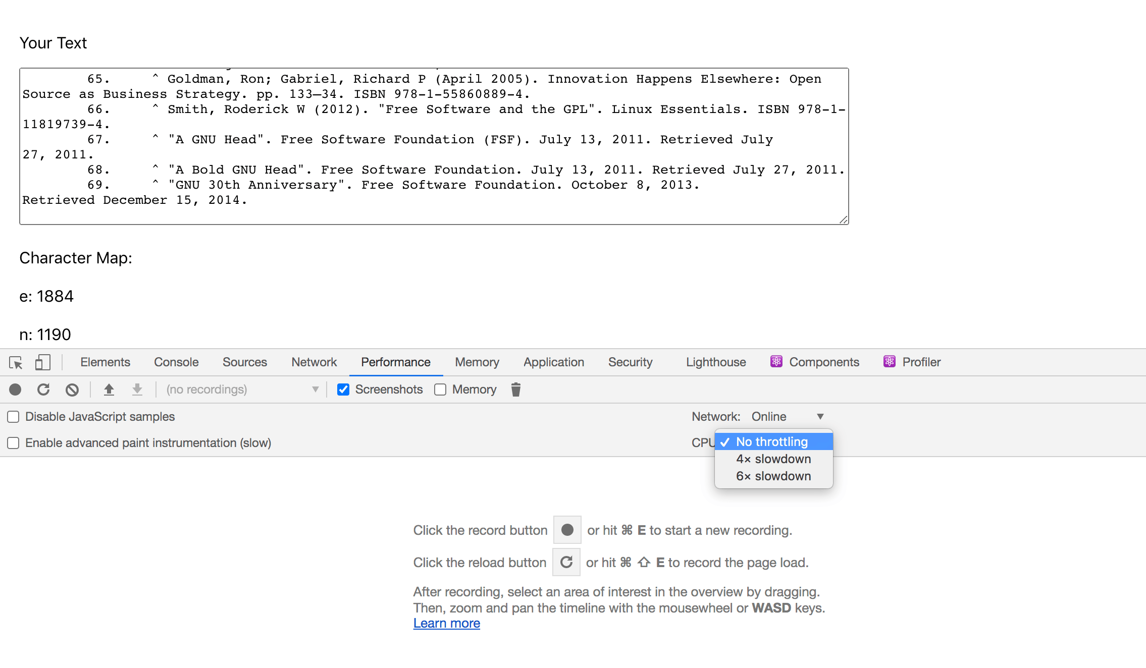 Performance Throttling in Chrome DevTools