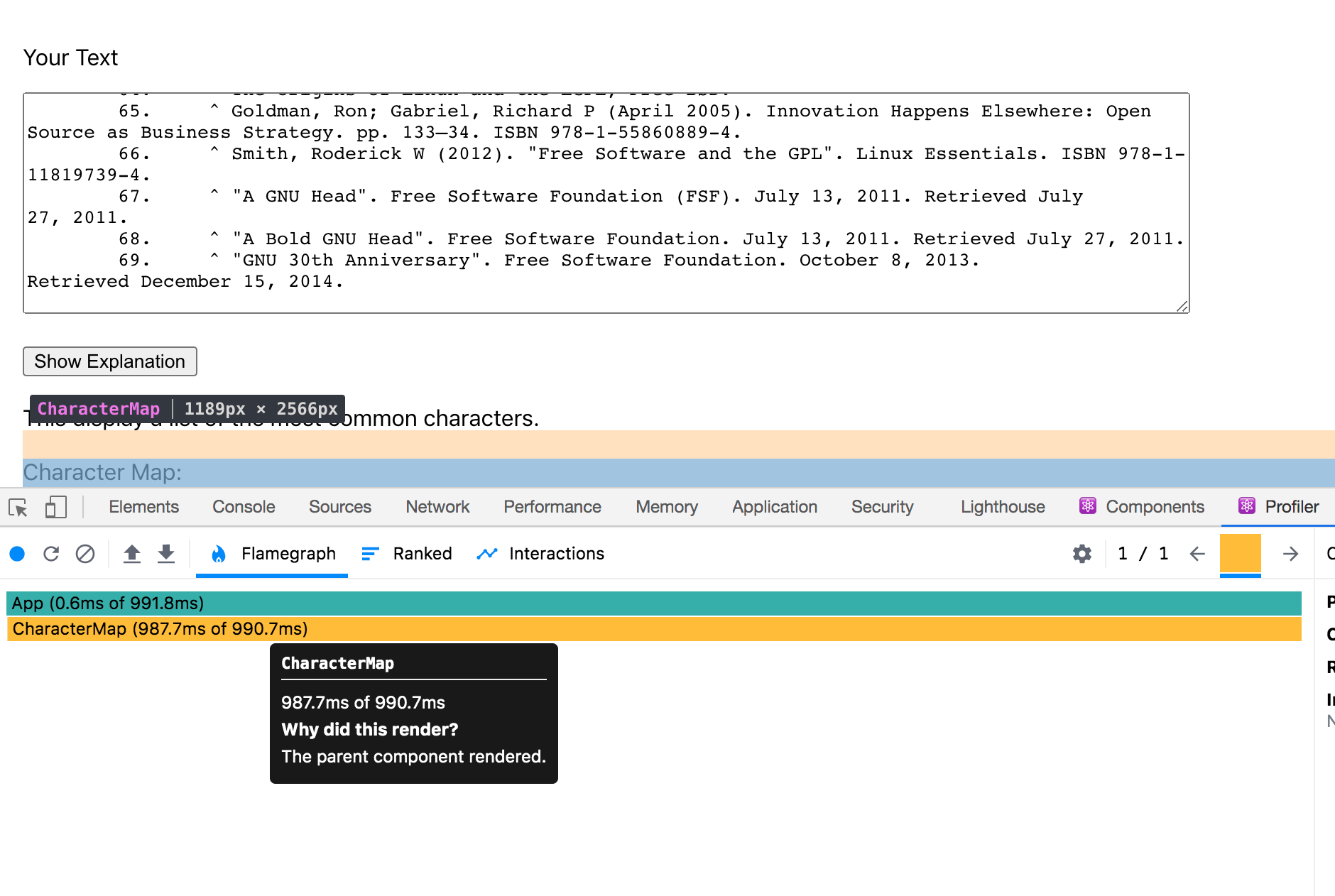 Parent component re-renders in browser developer tools