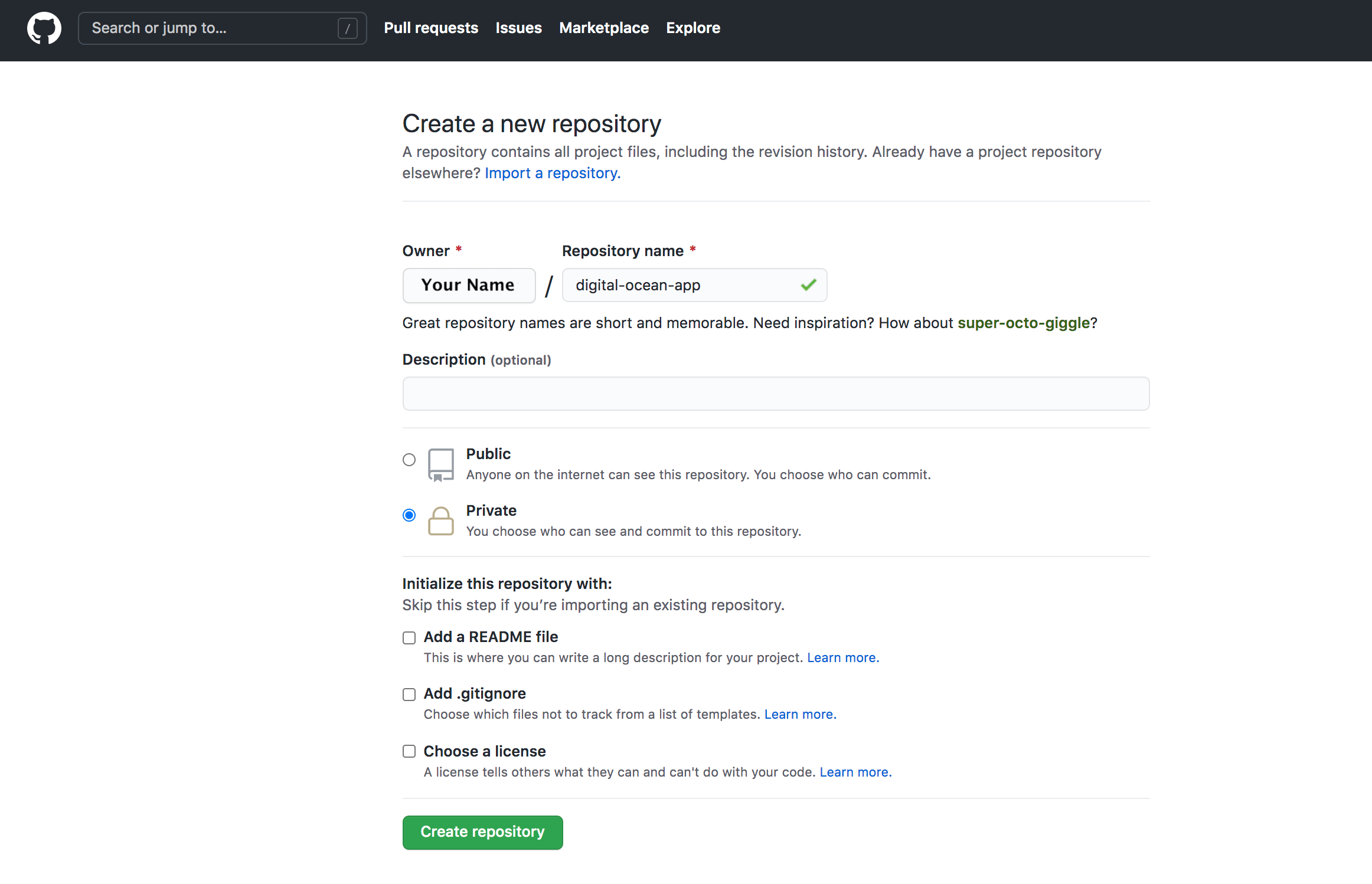 New GitHub repository page