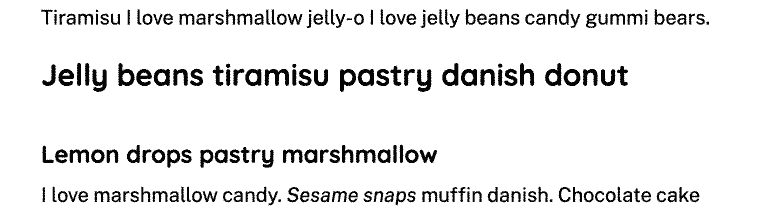 Black text content with a large spacing between two headers.