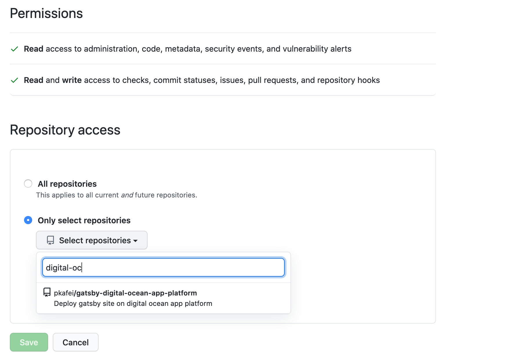 Choose the repo you want deployed