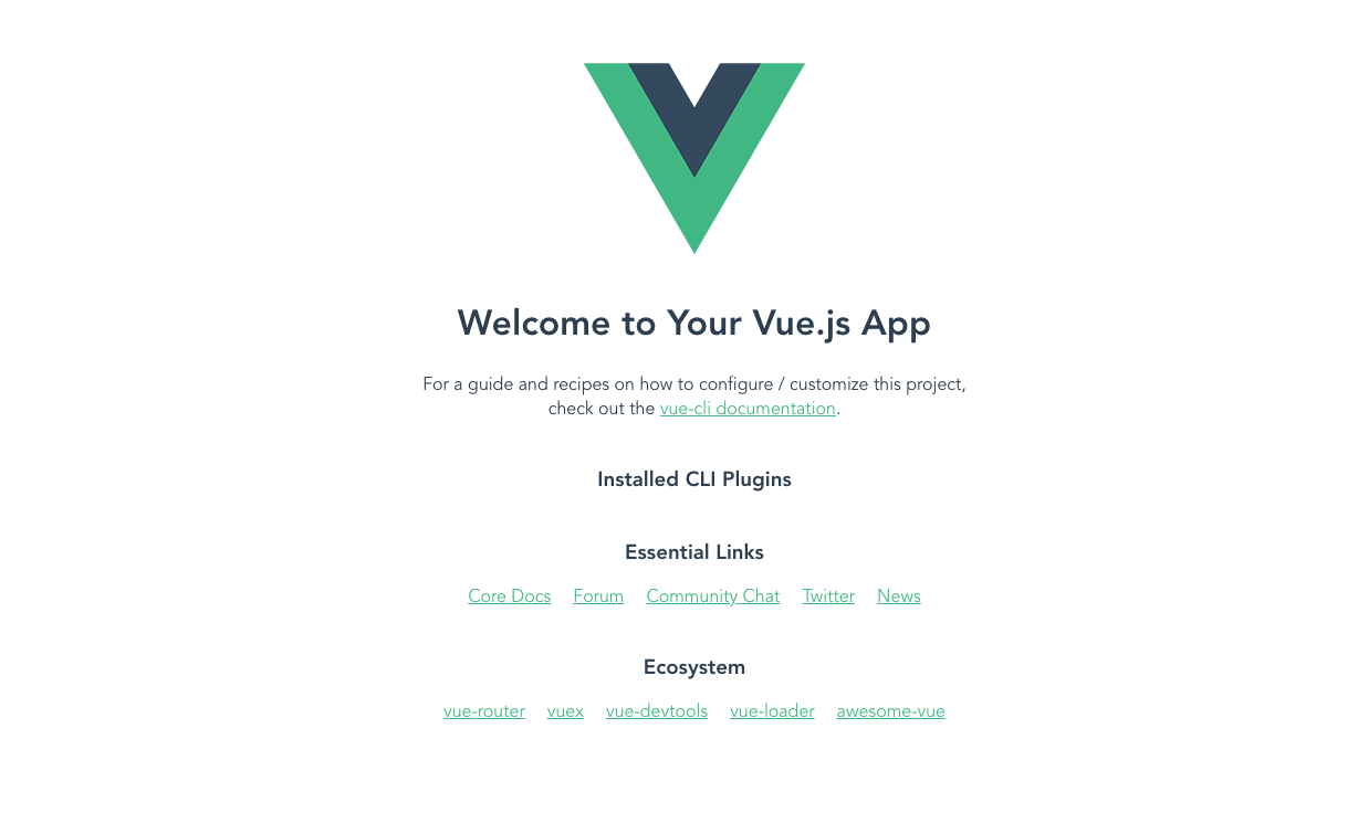 Vue default template page