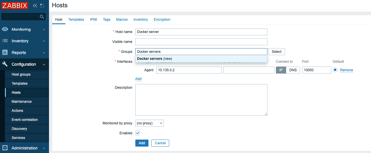 Create host