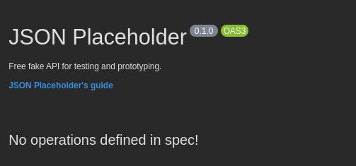 Screenshot of Insomnia's preview, showing JSONPlaceholder.