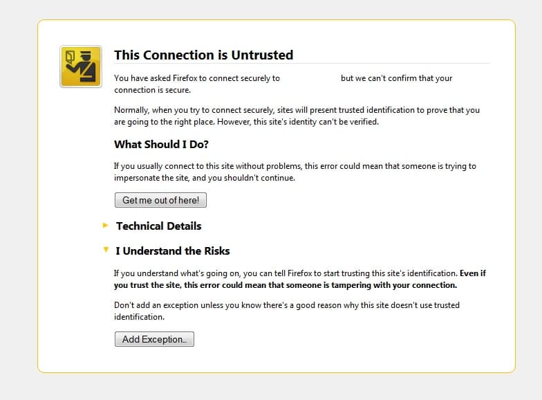 Firefox Certificate Information