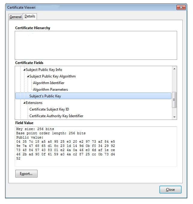 Firefox Certificate Viewer