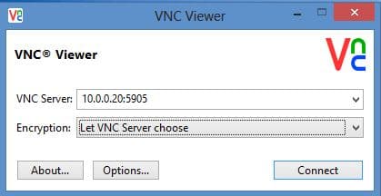 ConnectiNg to CentOS 7 server with RealVNC viewer as janevnc