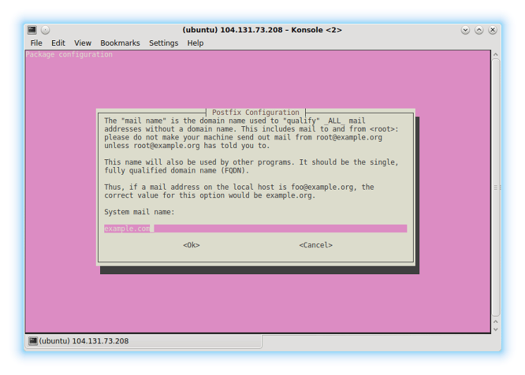 Postfix - set System Mail Name