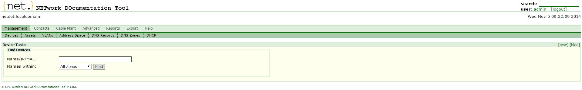 Netdot interface