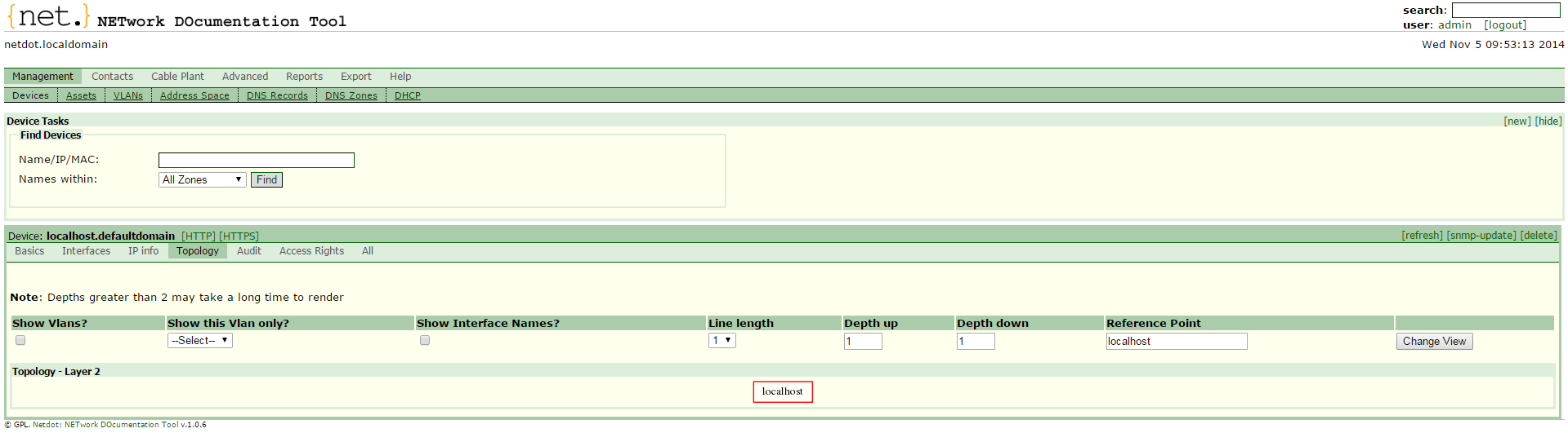 Topology tab