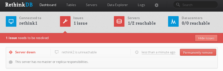 RethinkDB Issues List