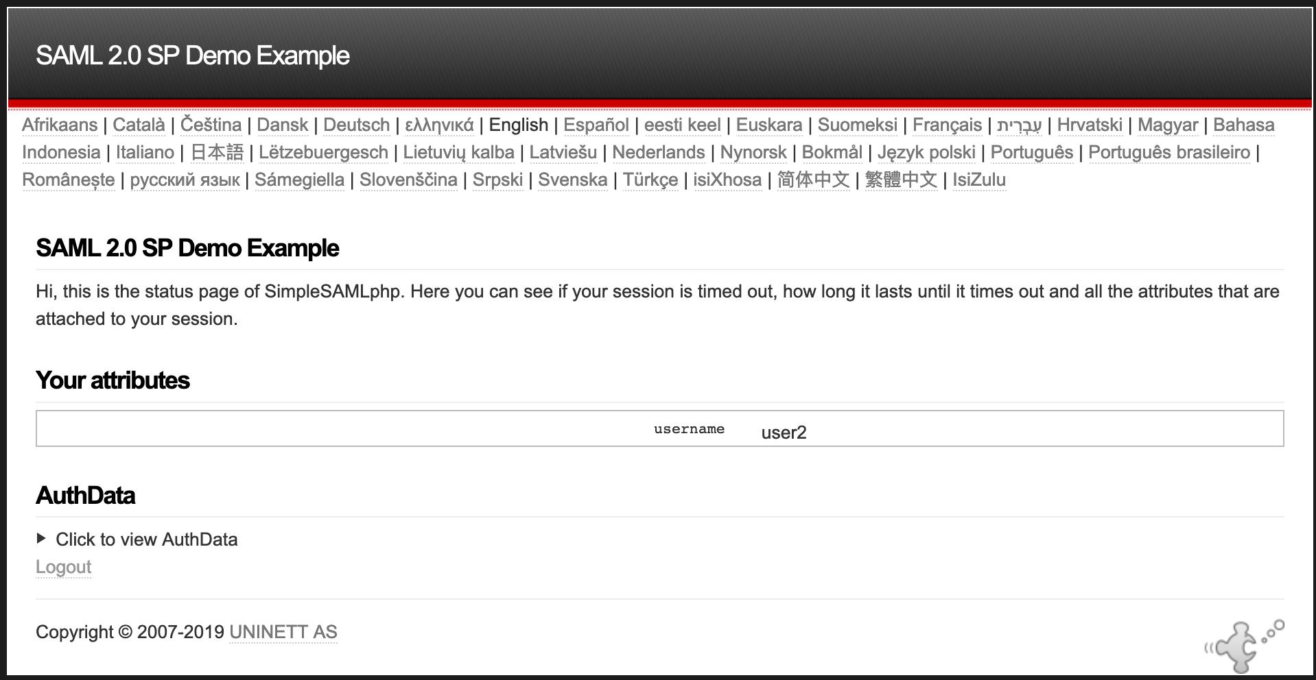 The successful Demo page