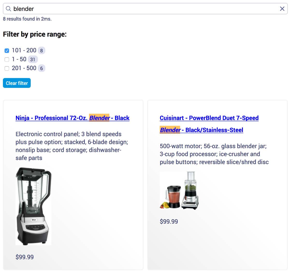 Querying the sample Best Buy index