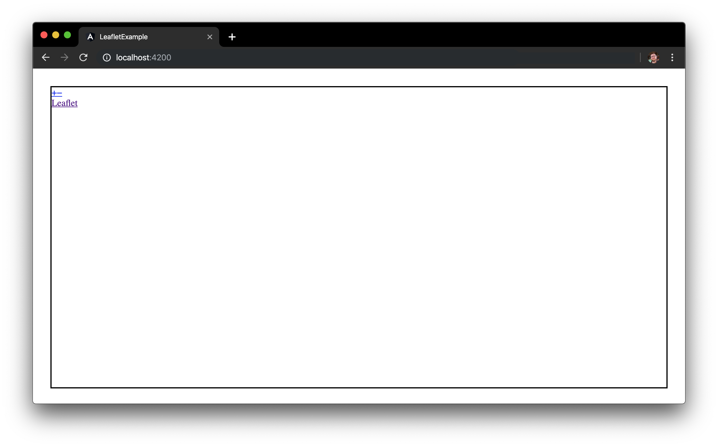 Screenshot of the current demo with a div and no map.