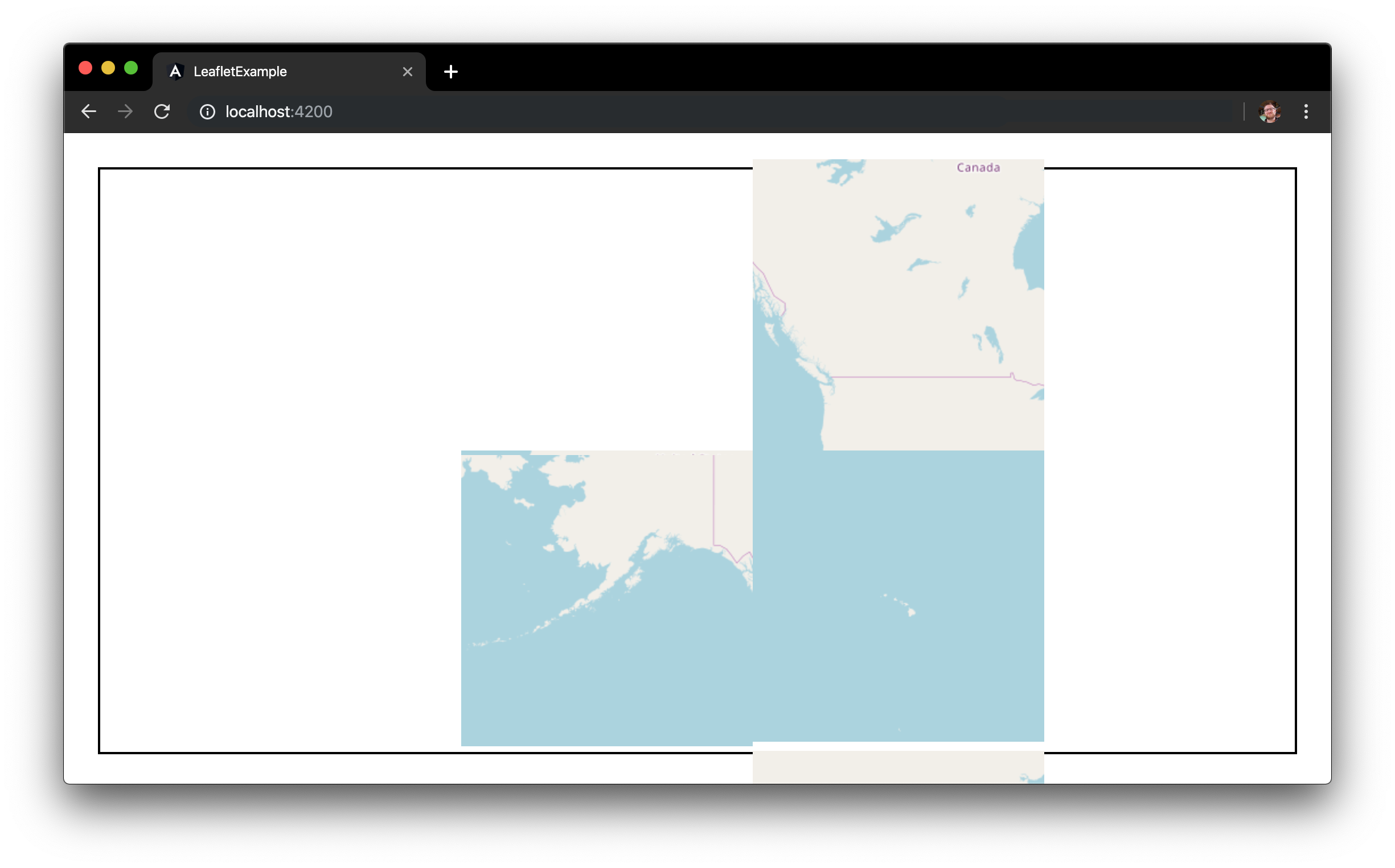 Screenshot of the current demo with map tiles placed incorrectly.