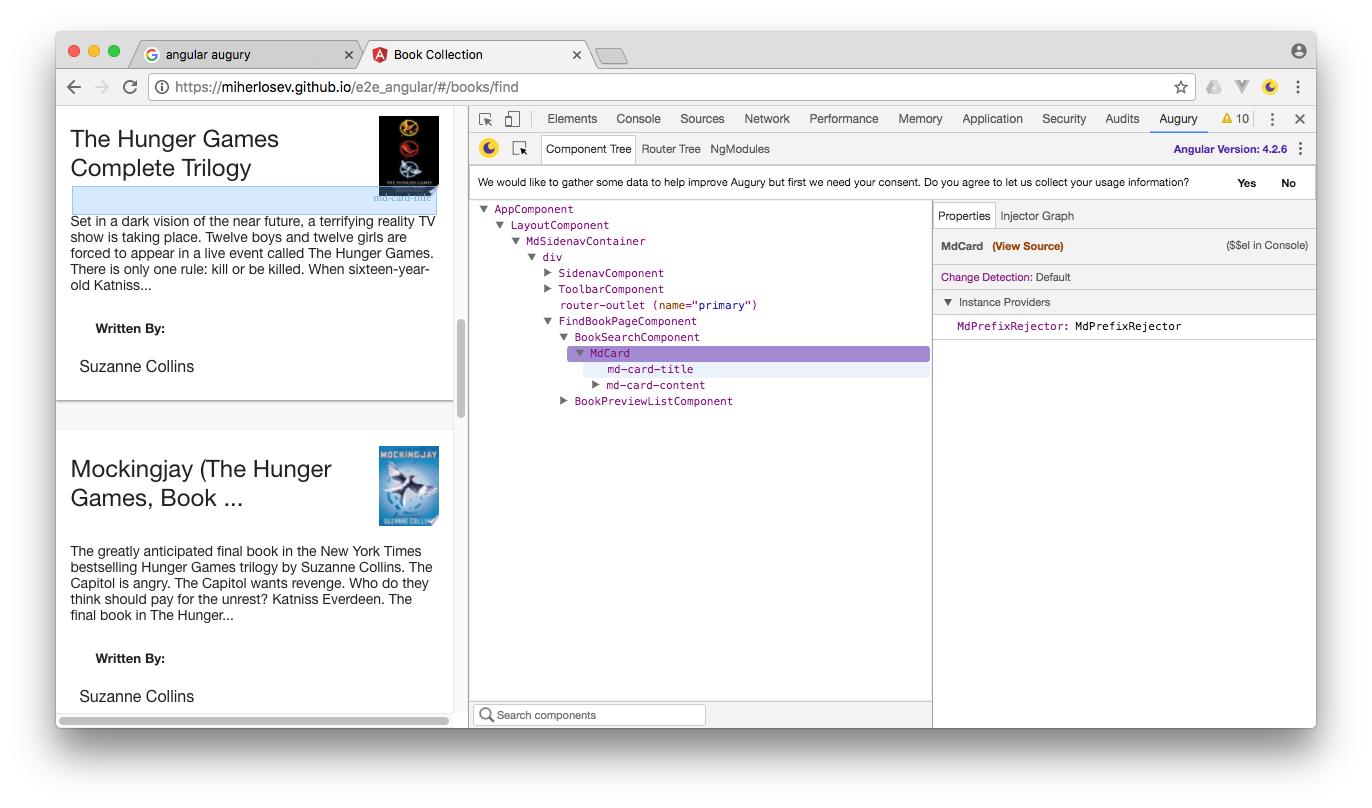 Component Tree view in Angular Augury
