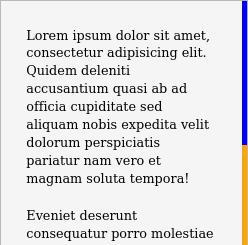Screenshot of an example webpage with a customized scrollbar with a blue scrollbar on an orange track.