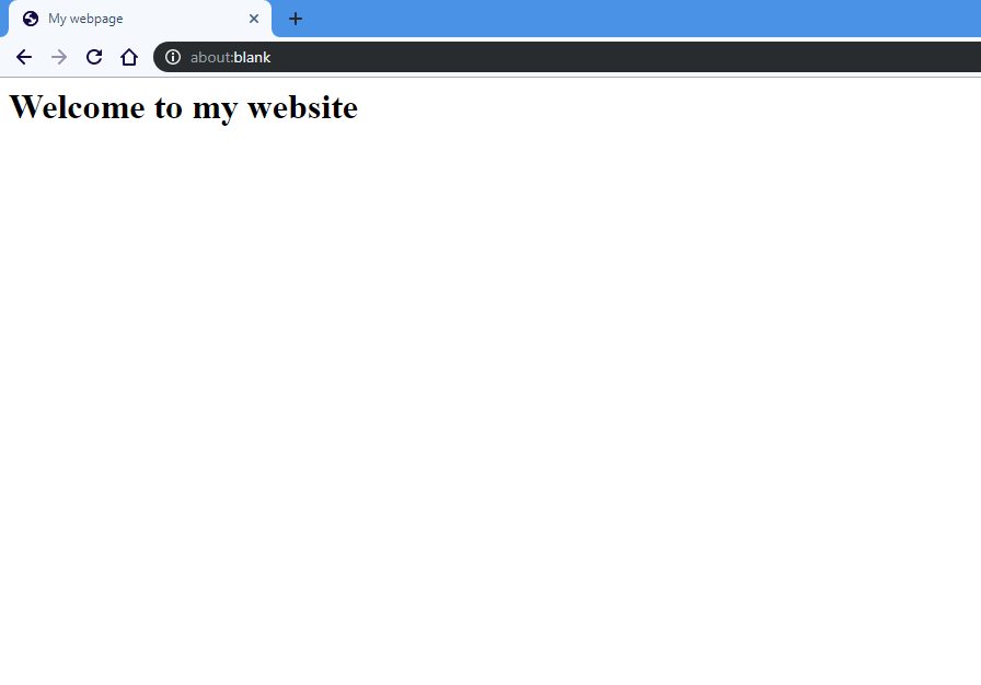 Screenshot of boilerplate page
