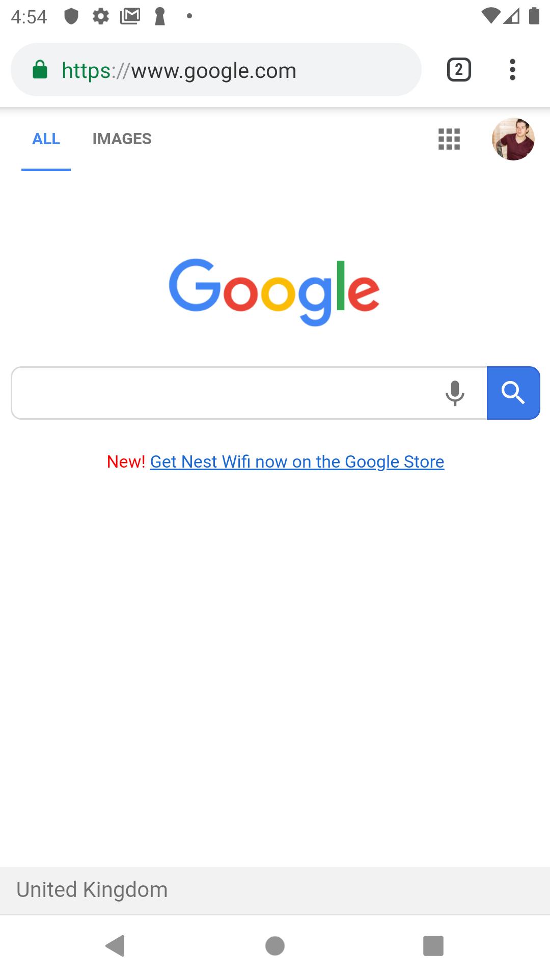 Screenshot of the url_launcher launching a browser with Google.