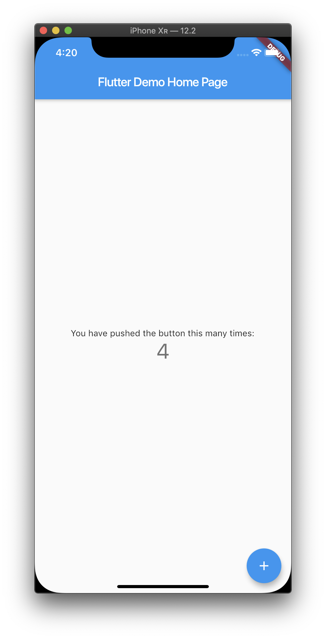Screenshot of the application in the iOS simulator.