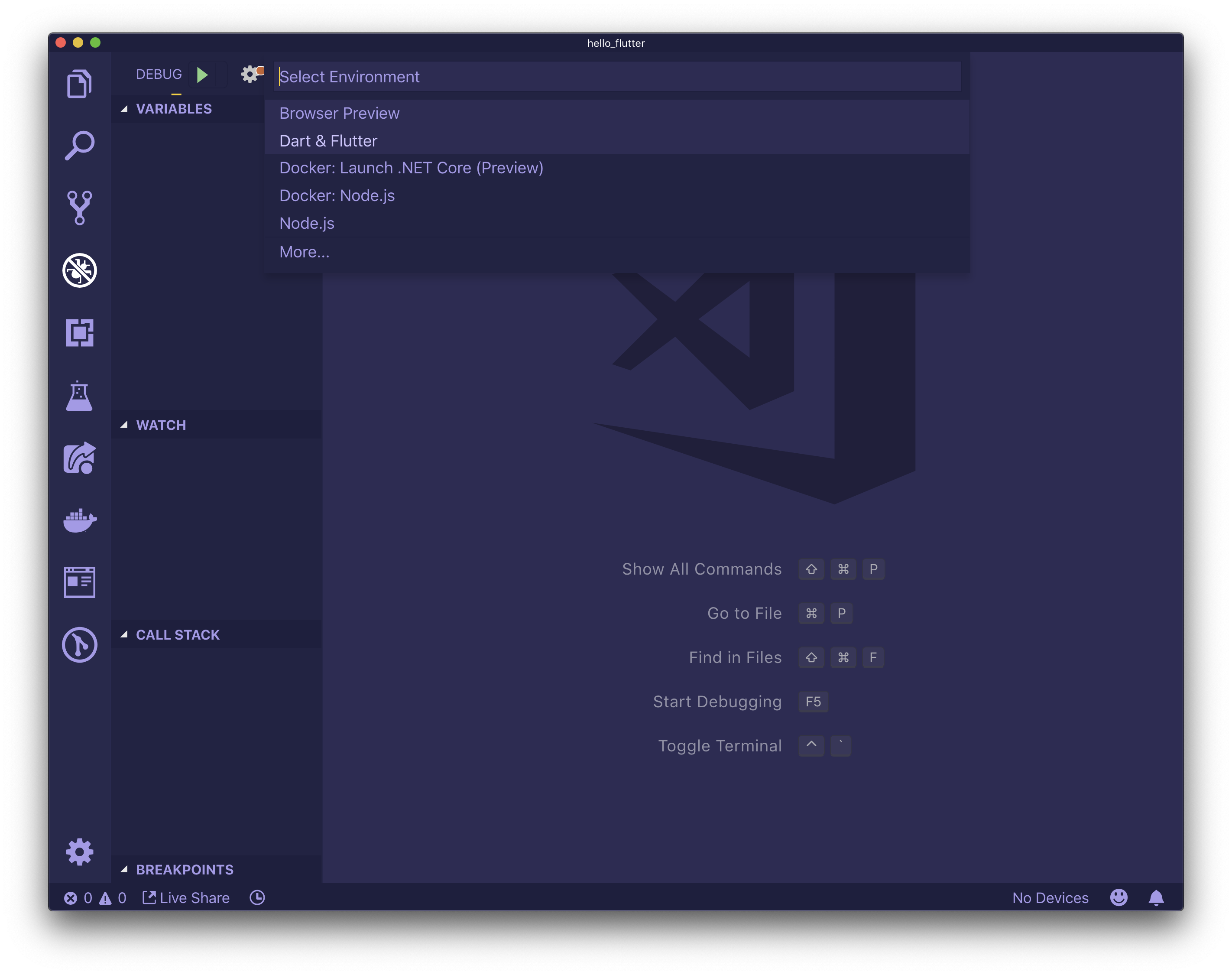 Screenshot of running the application in Visual Studio Code.