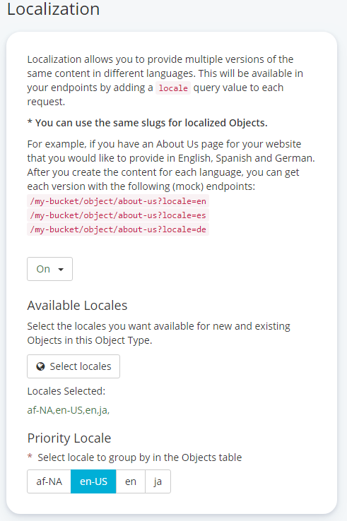screenshot: l10n option in Cosmic JS
