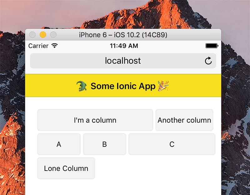 Your first grid in Ionic