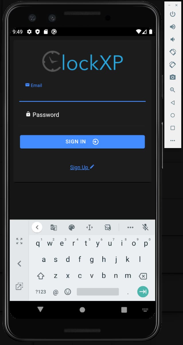 App screenshot example