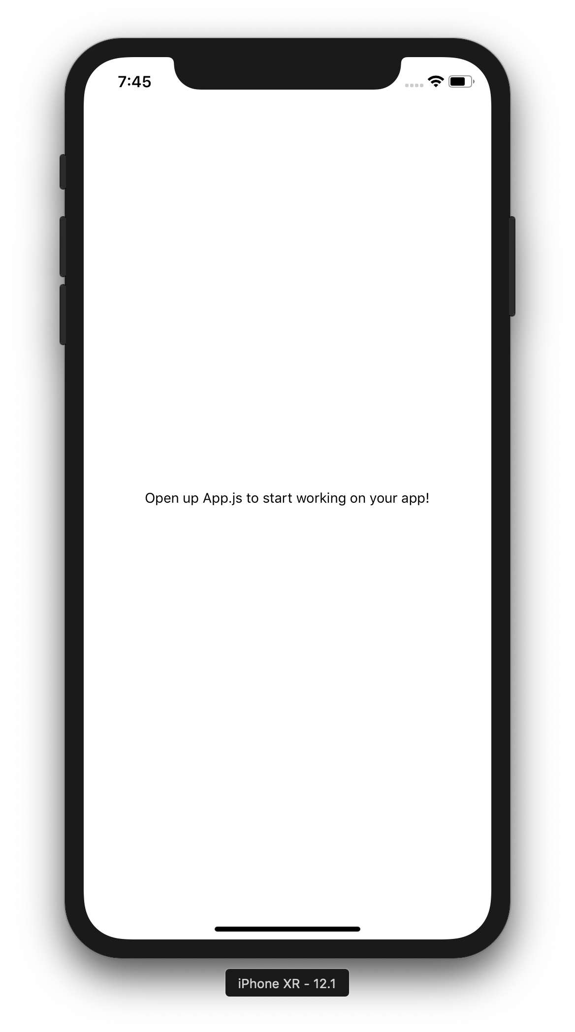 Our starting app, as seen in the simulator