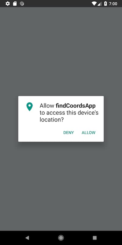 Screen asking permission