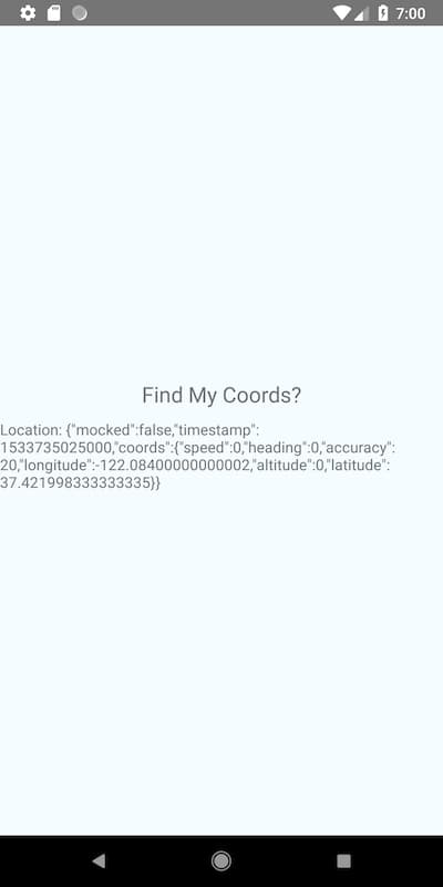 Screen with coordinates