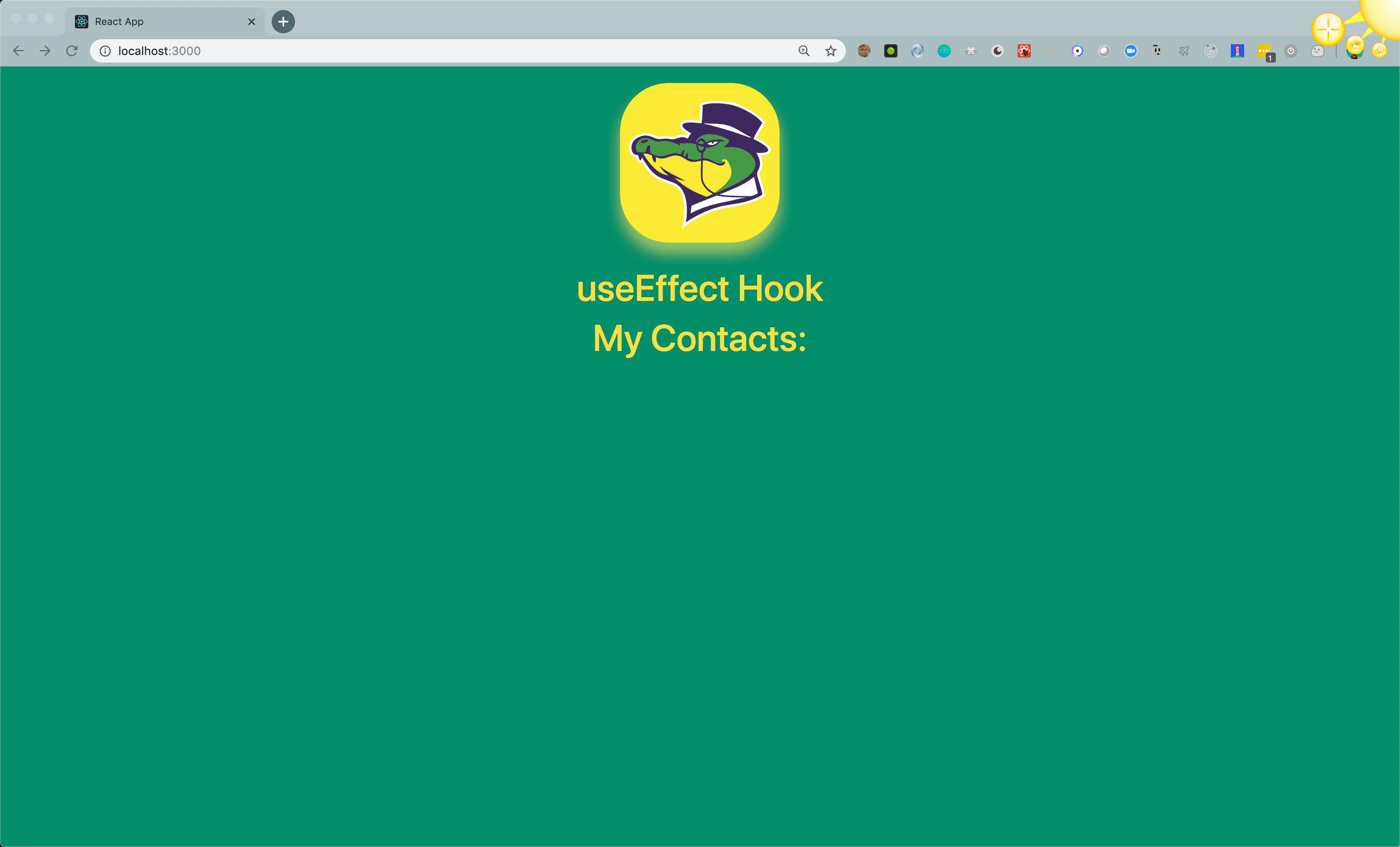 our starting useEffect app