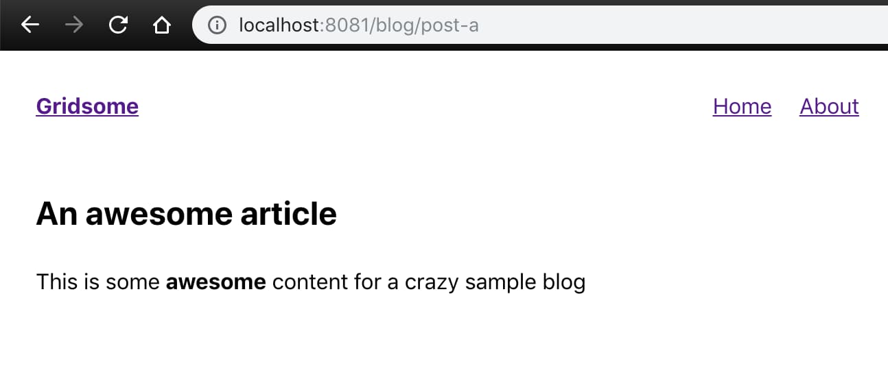 Gridsome Blog Running